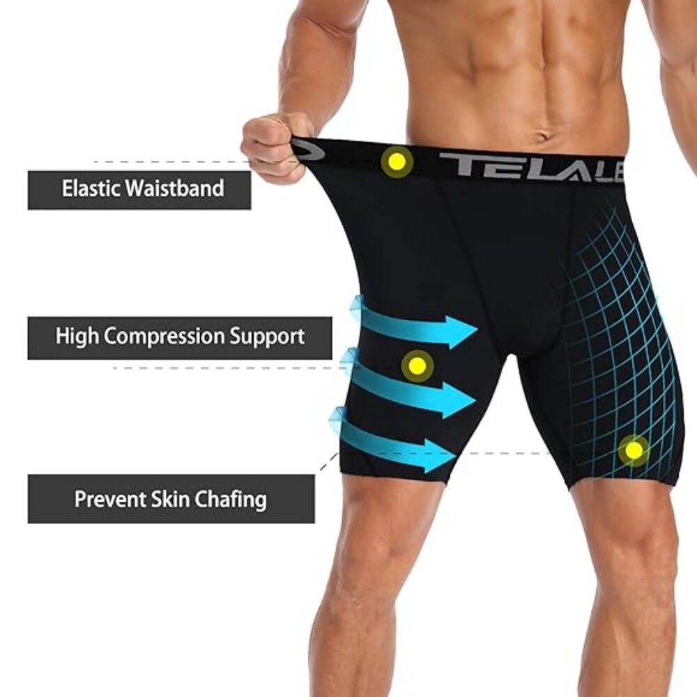 Telaleo 5 Pack Compression Shorts Performance Base Layer Underwear (S) NWOT - Picture 3 of 16